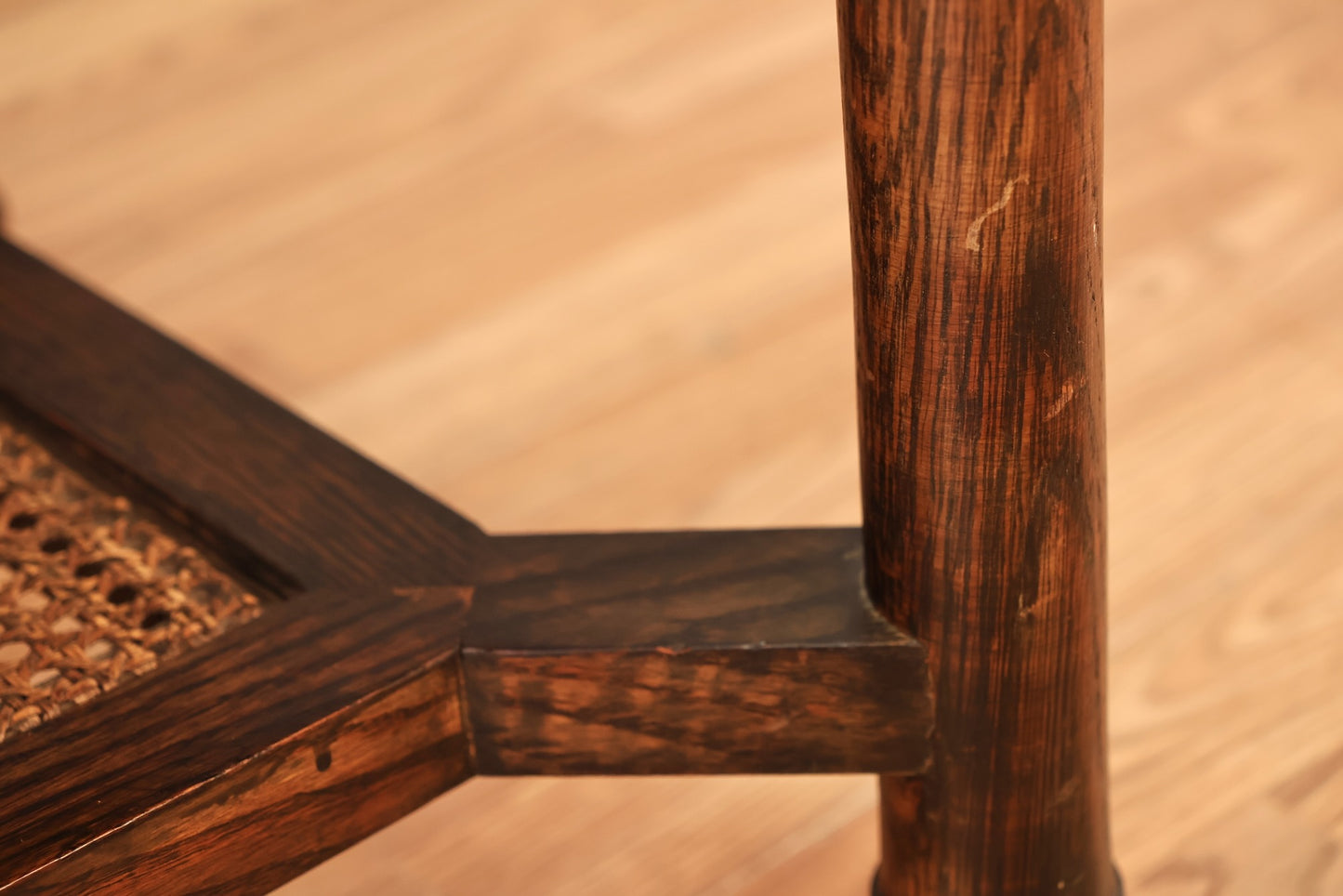 Antique Dark Oak & Cane Coffee Table - ONLINE ONLY