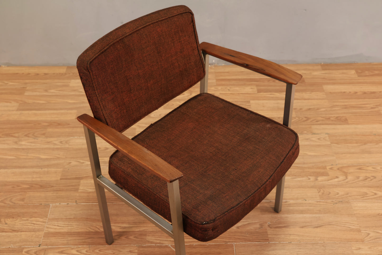 Mid Century Steel & Spice Armchair