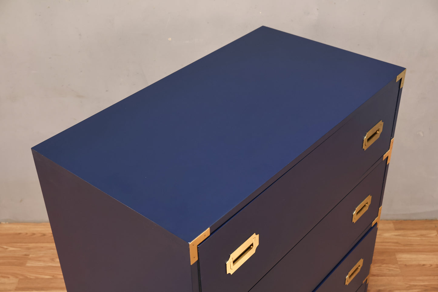 campaign dresser blue Navy 4-Drawer Highboy – Furnish Green Fall looks guest rooms Color:Cloud Daisy Jacquard White Backless Knit Maxi