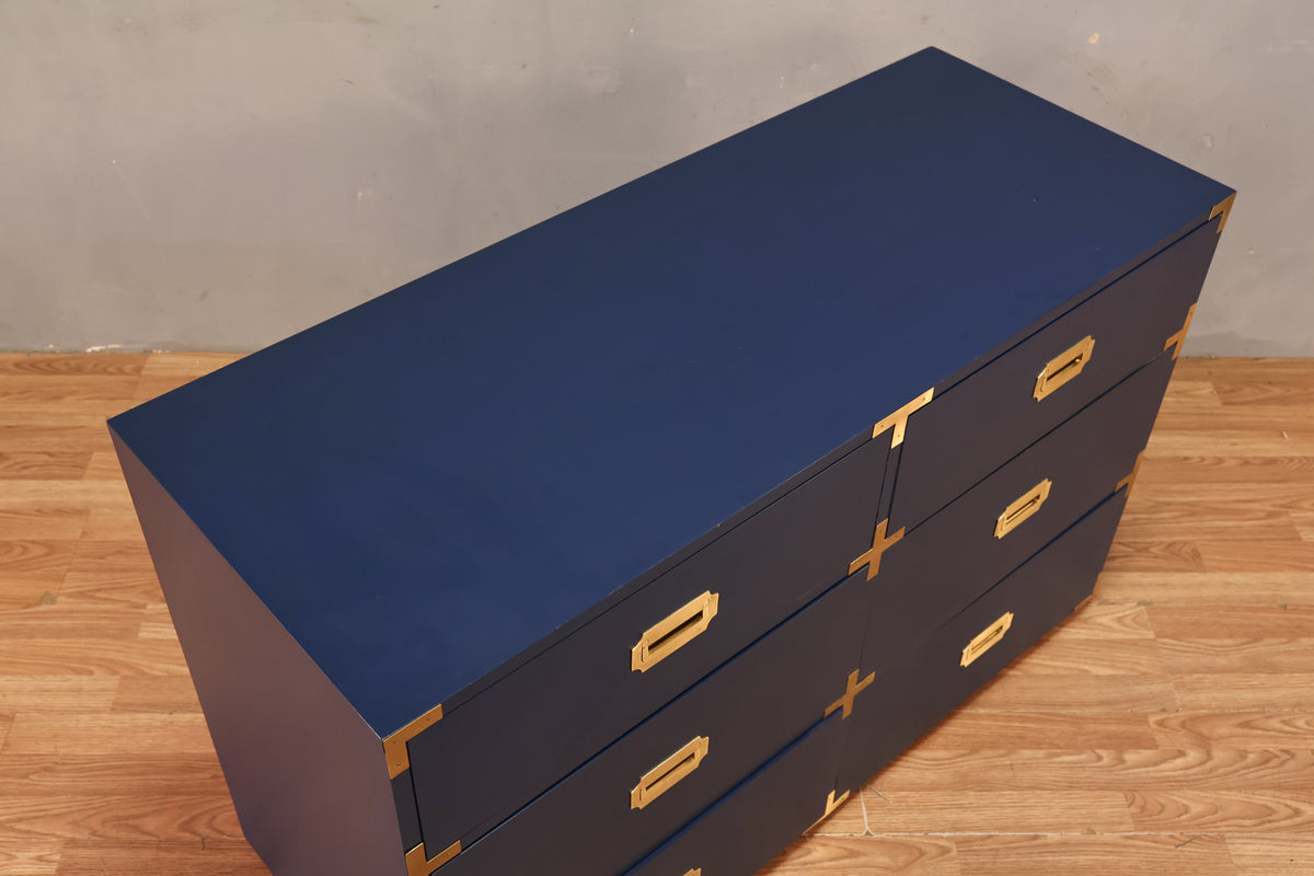 Navy Campaign 6-Drawer Dresser