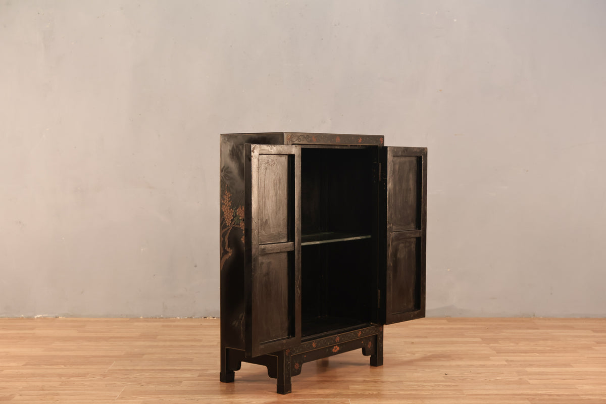 Chinese Black 2-Door Cabinet - ONLINE ONLY