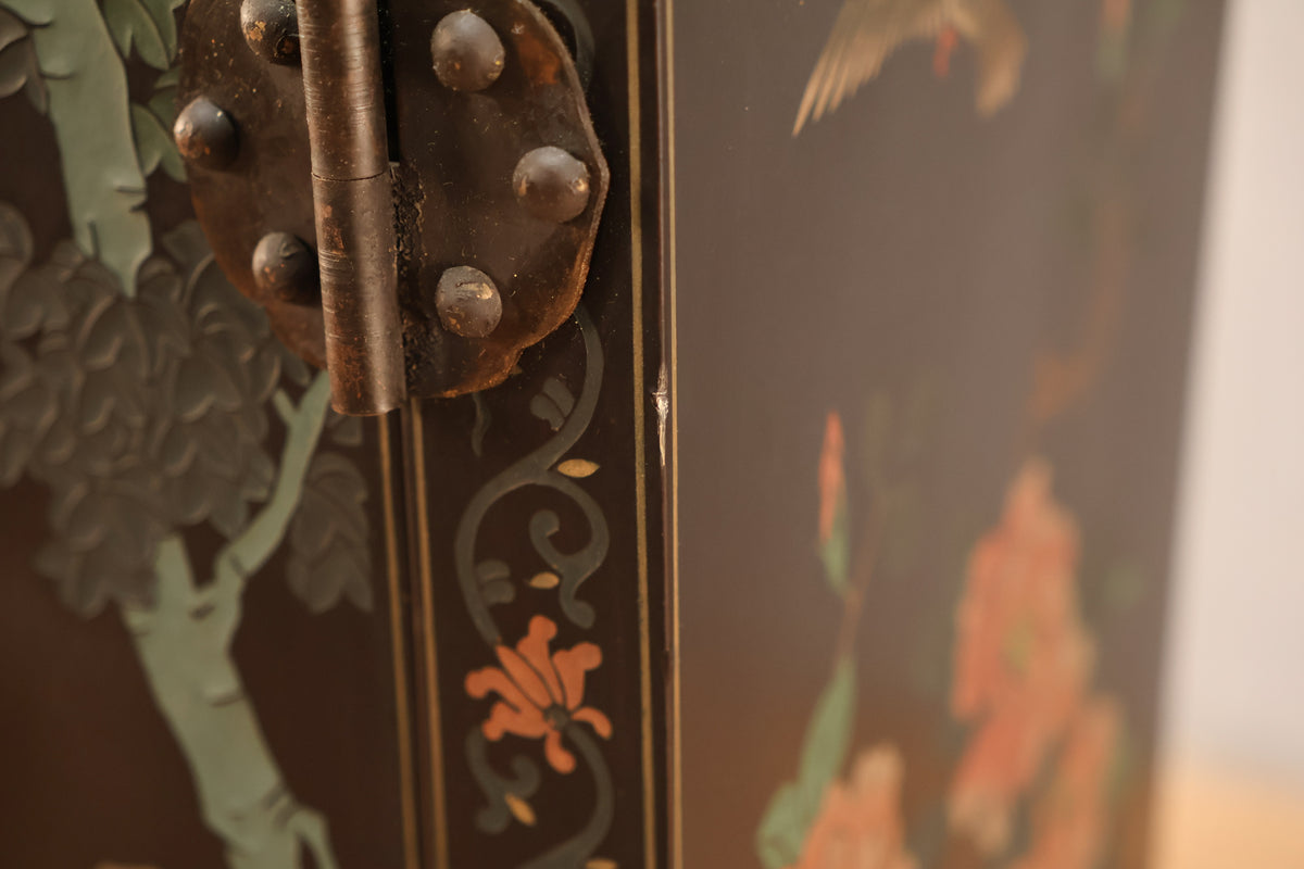 Chinese Black 2-Door Cabinet - ONLINE ONLY