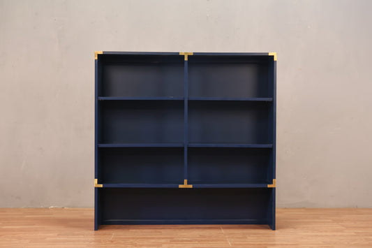 Navy Campaign 3-Tier Divided Bookshelf