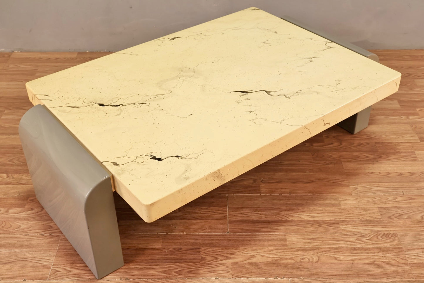 Large Faux Marble & Gray Coffee Table - ONLINE ONLY