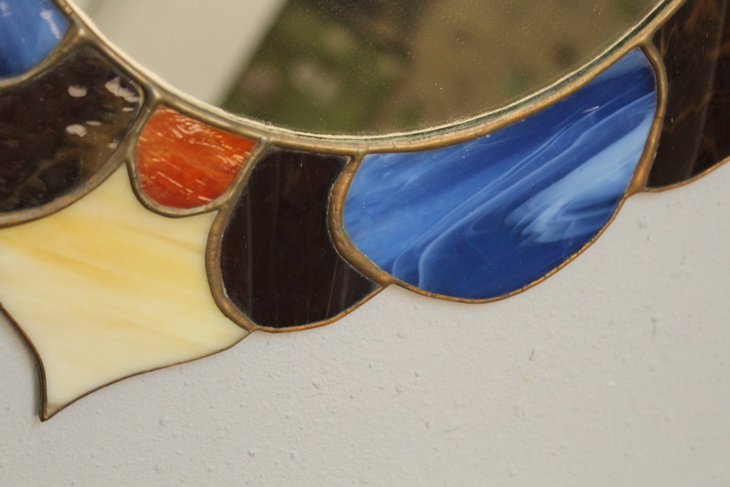 Small Stained Glass Lotus Mirror