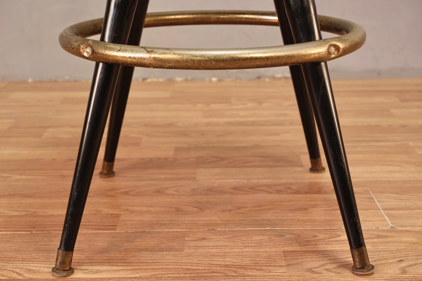 Atomic Black Vinyl Swivel Bar Stool