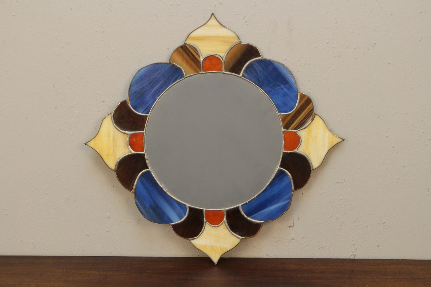Small Stained Glass Lotus Mirror