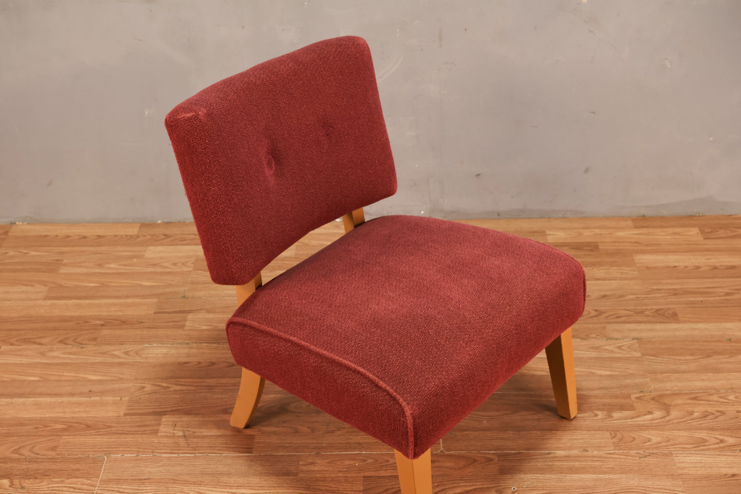 Mid Century Raspberry Accent Chair - ONLINE ONLY