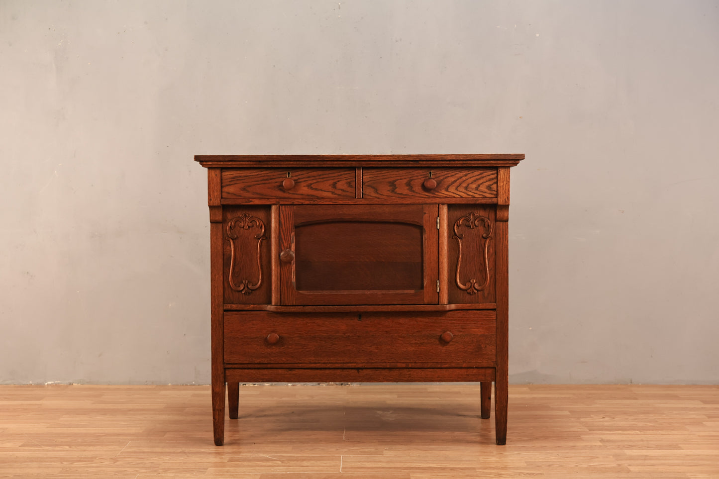 Antique Oak 3-Drawer Cabinet - ONLINE ONLY