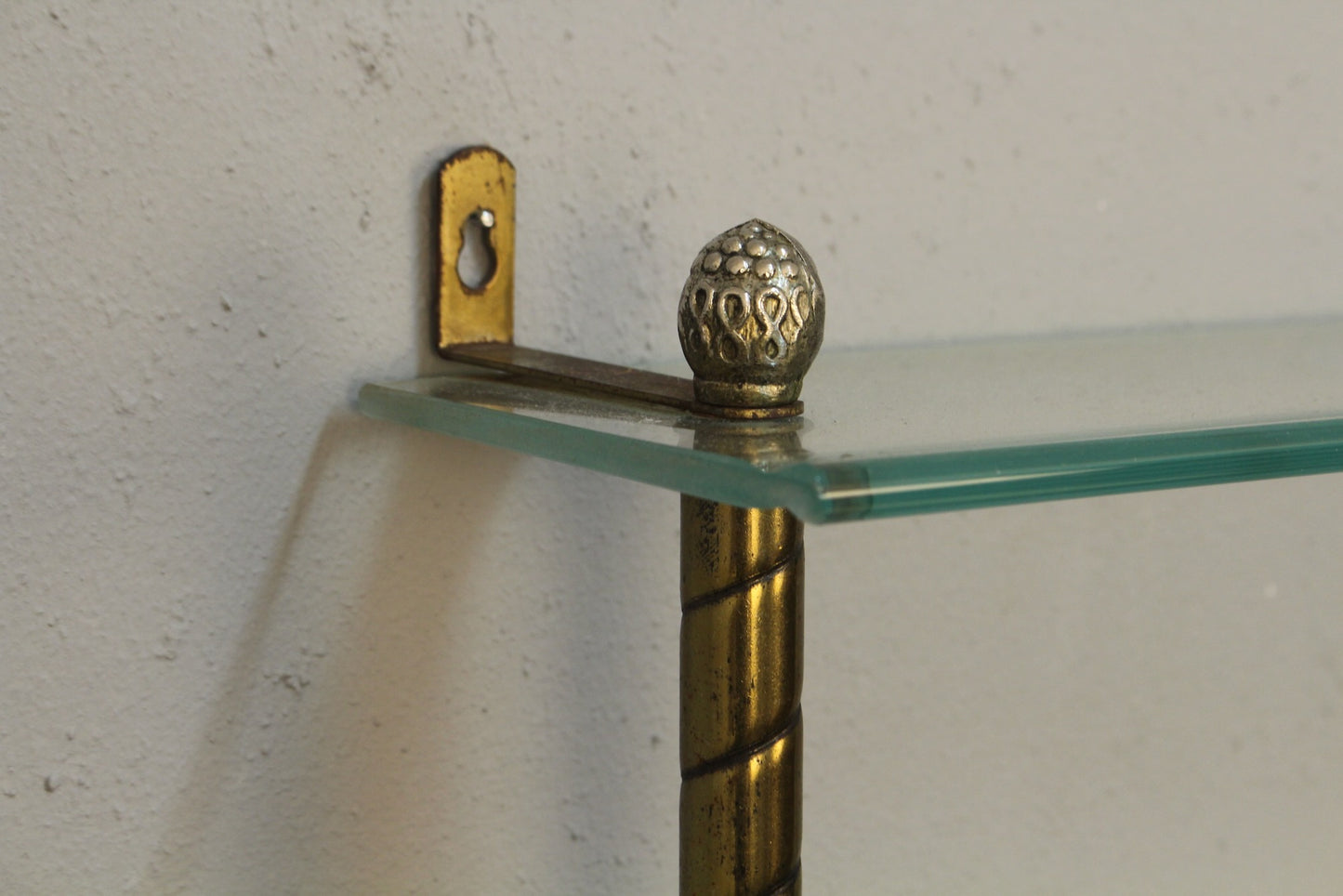 Petite Glass & Brass Wall Shelf