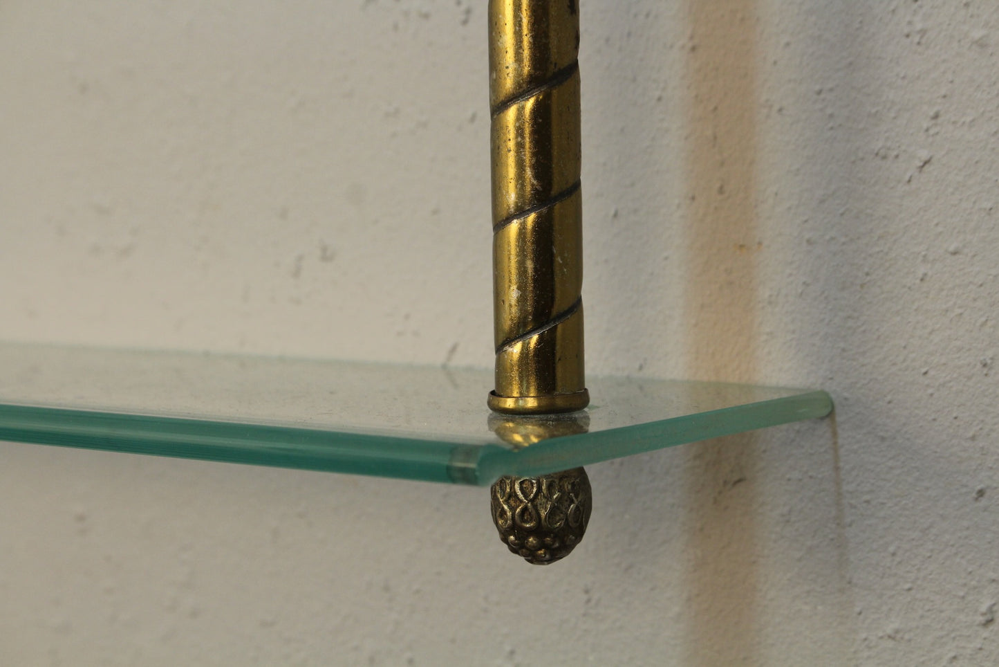 Petite Glass & Brass Wall Shelf