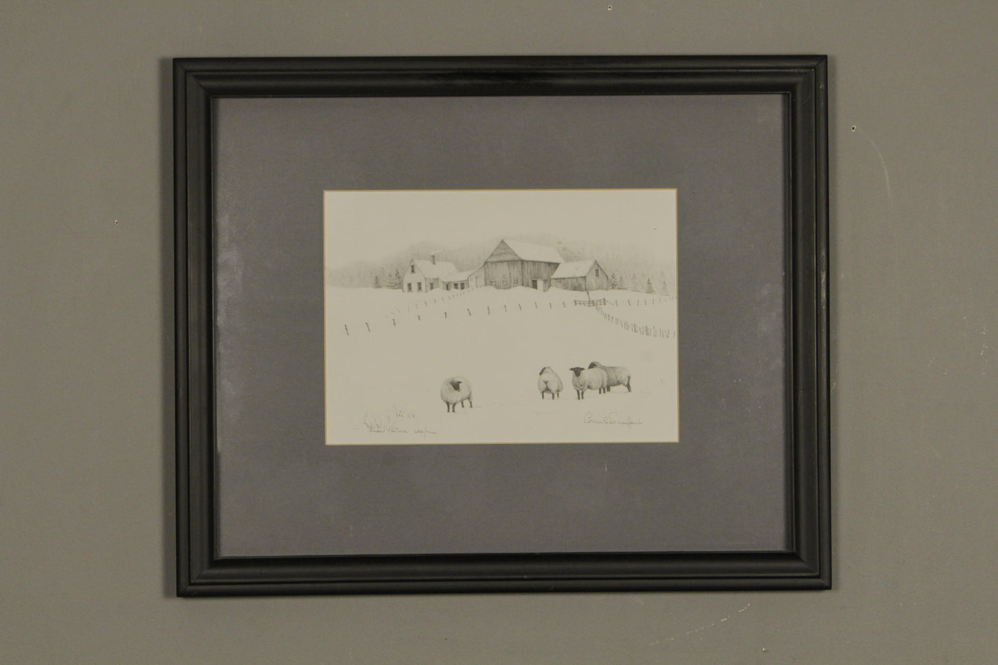 Consuelo Hanks "Snow Pasture" Lithograph
