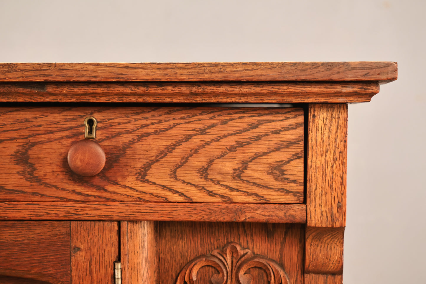 Antique Oak 3-Drawer Cabinet - ONLINE ONLY