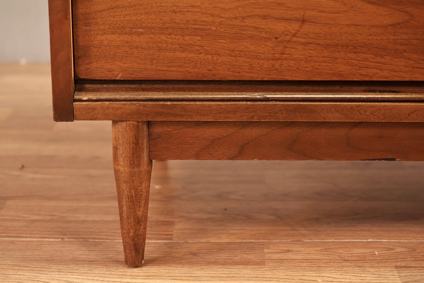 Walnut & Laminate 4-Drawer Highboy Dresser