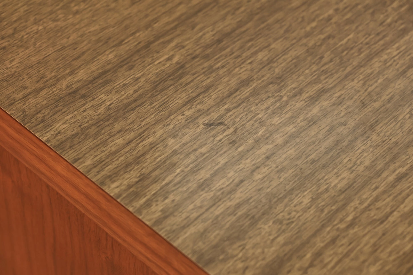 Walnut & Laminate 4-Drawer Highboy Dresser