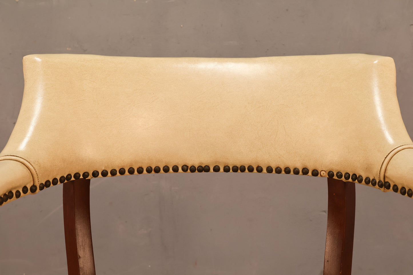 Cream Leather & Studded Armchair - ONLINE ONLY