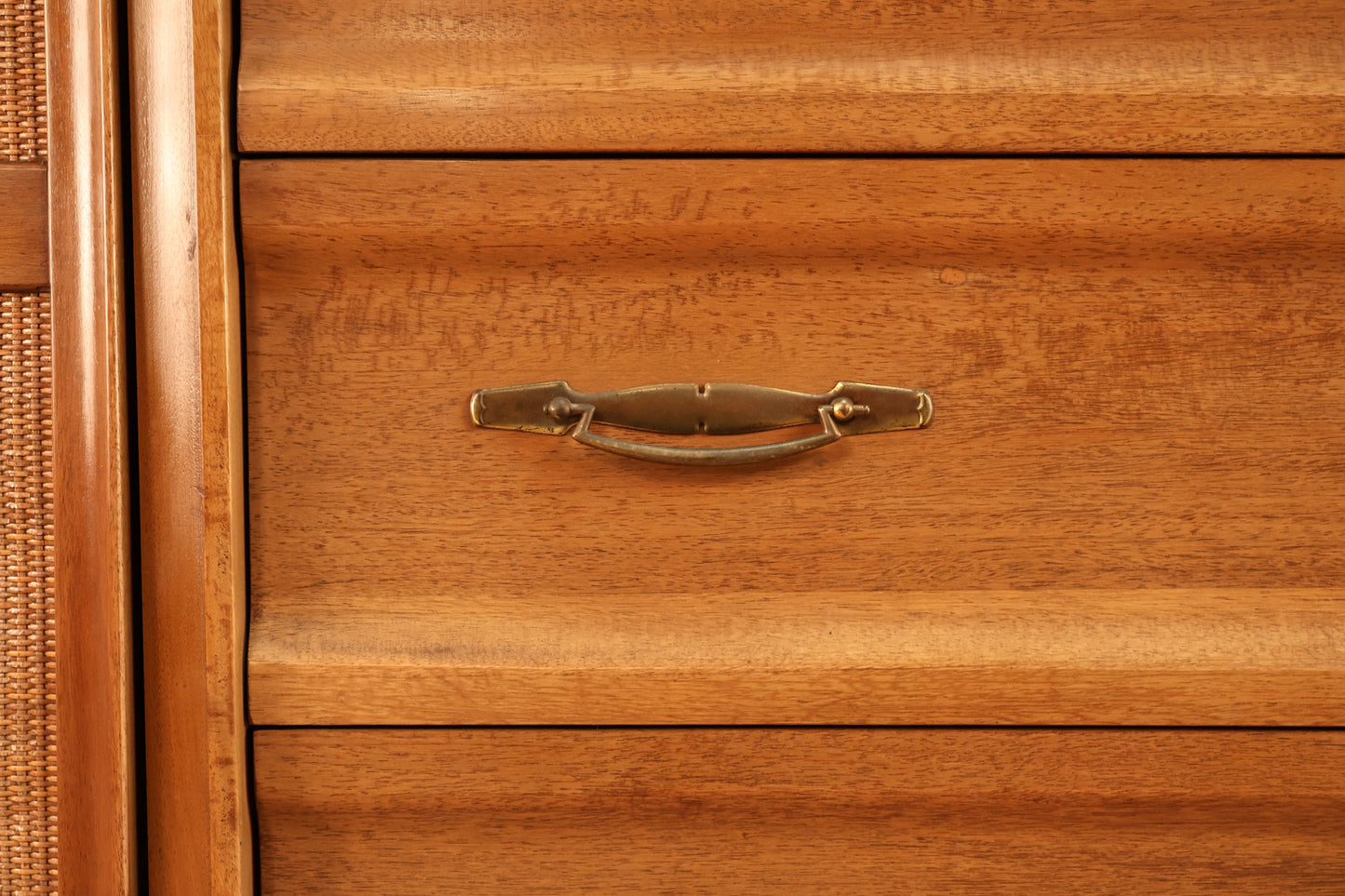 United Walnut & Cane 3-Drawer Credenza - ONLINE ONLY