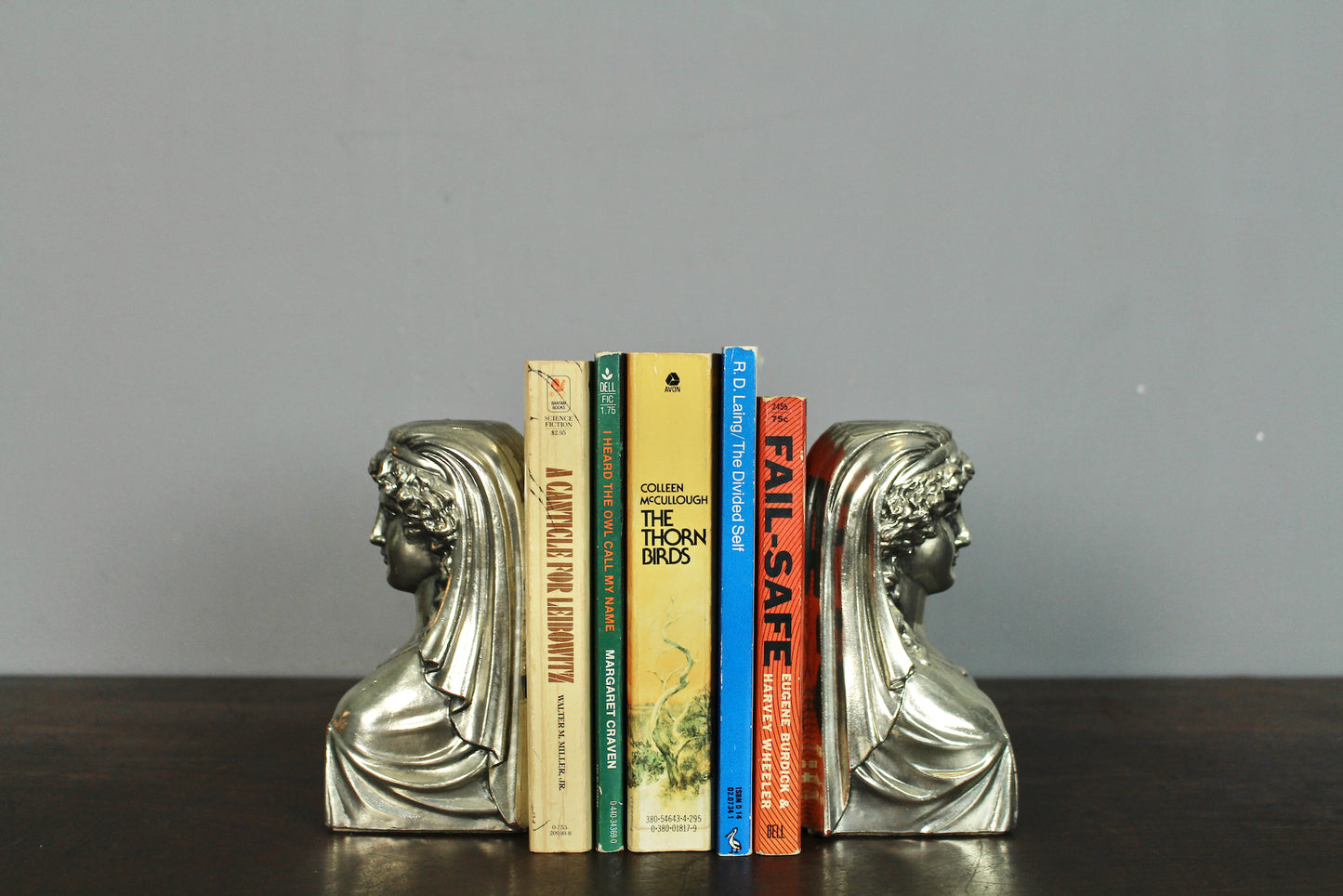 Pair of Silver Plaster Goddess Bookends