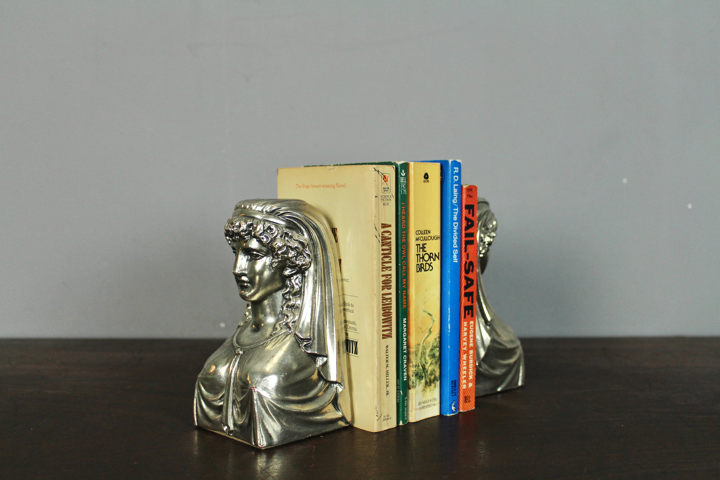 Pair of Silver Plaster Goddess Bookends