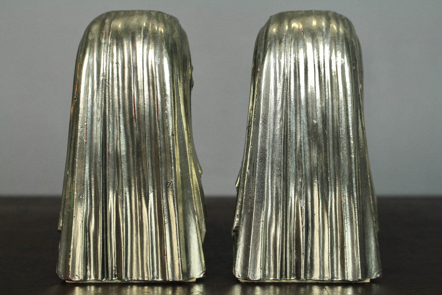 Pair of Silver Plaster Goddess Bookends