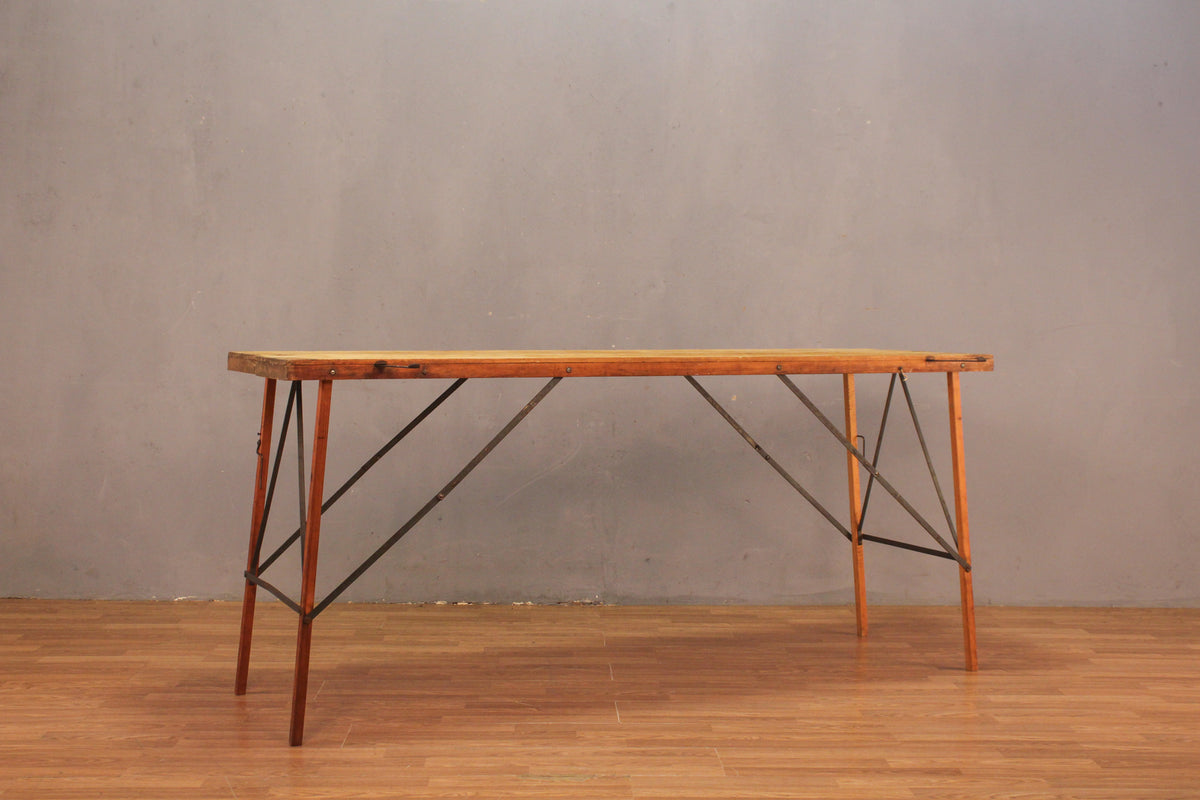 1930s Slim Industrial Folding Table C - ONLINE ONLY