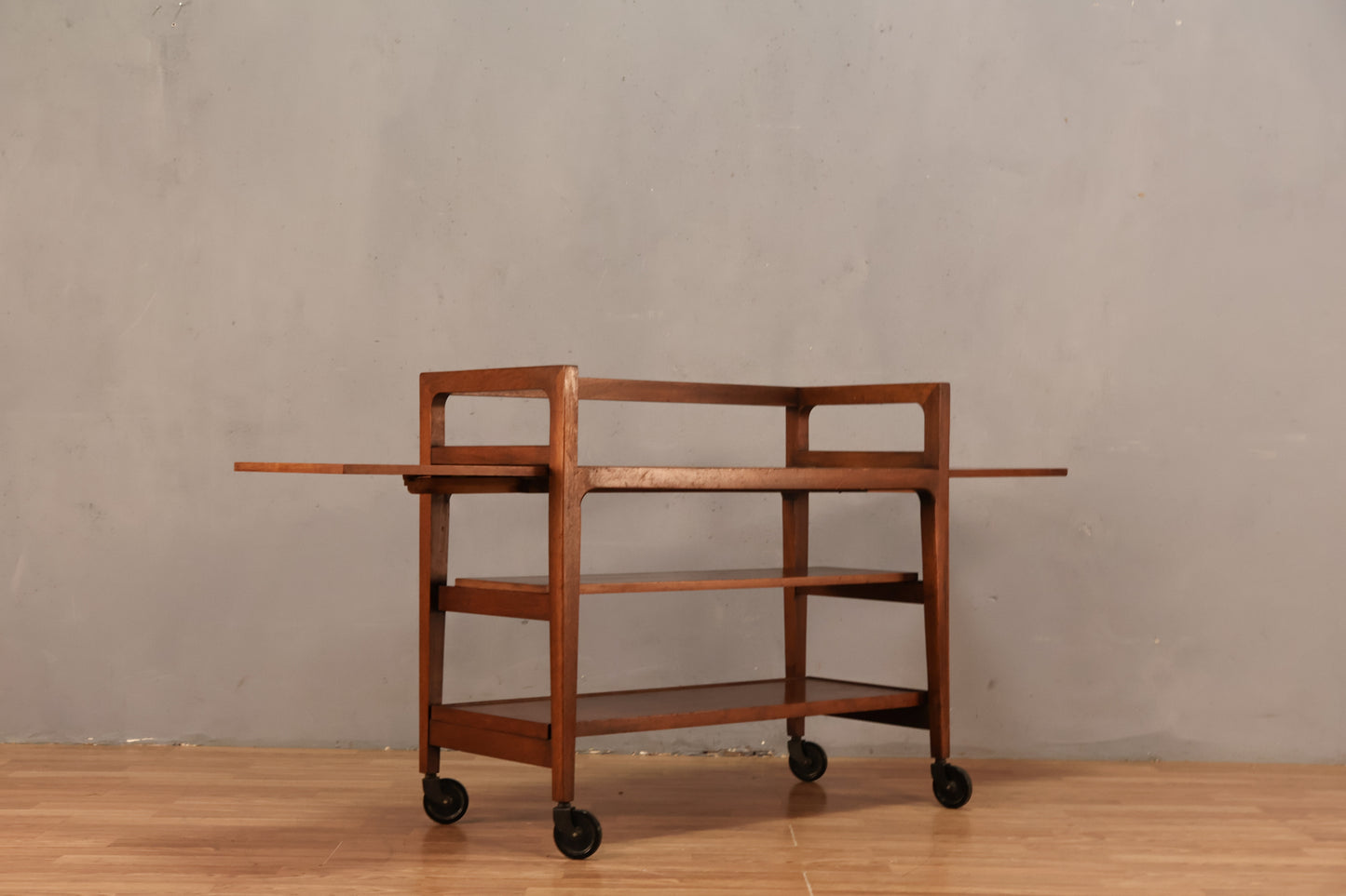 1950s Drexel Walnut Drop-Leaf Bar Cart