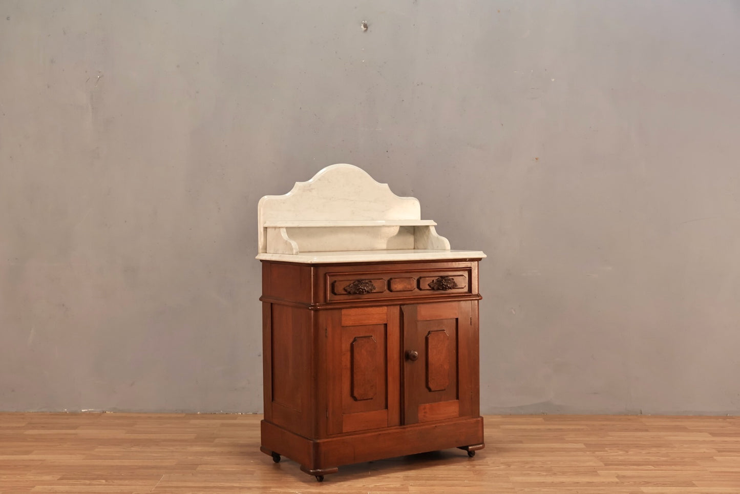 Victorian Eastlake Marble-Top Cabinet
