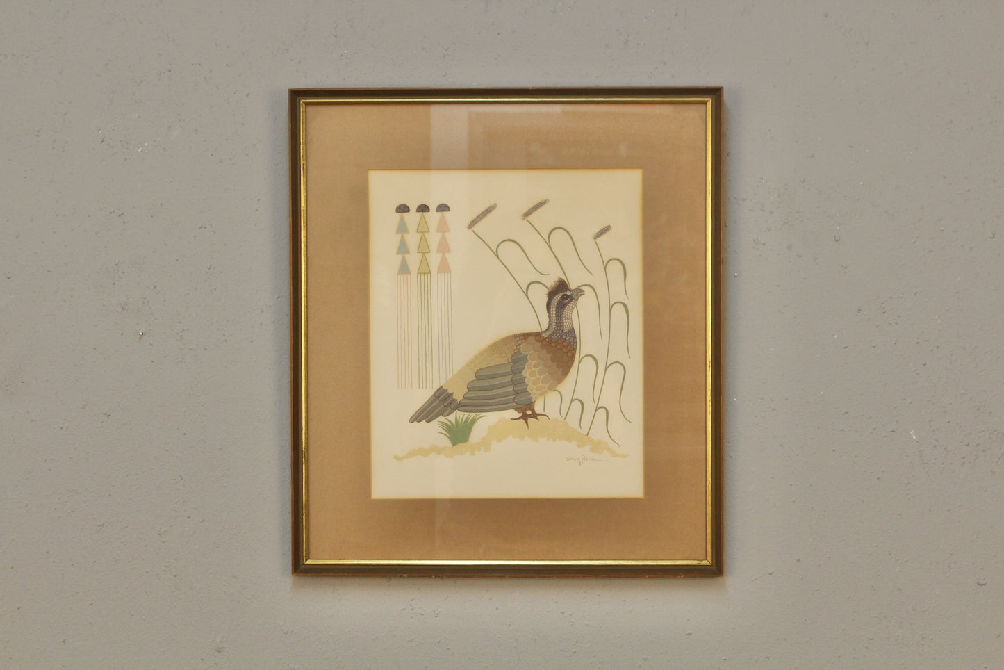 "Quail" 1951 Gerald Nailor Serigraph