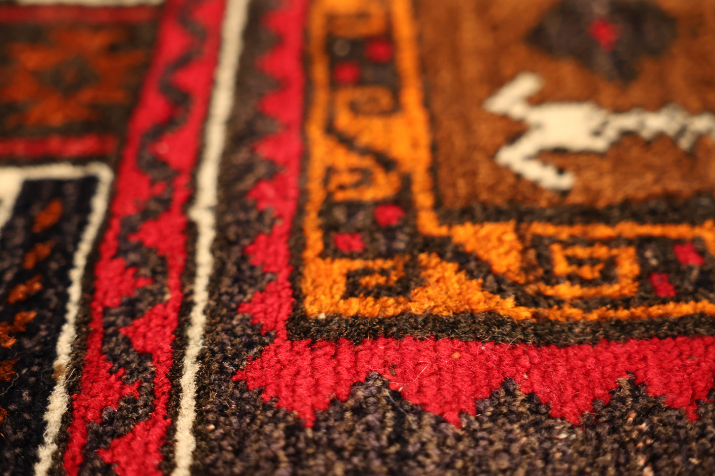 Brown & Red Geometric Rug - ONLINE ONLY
