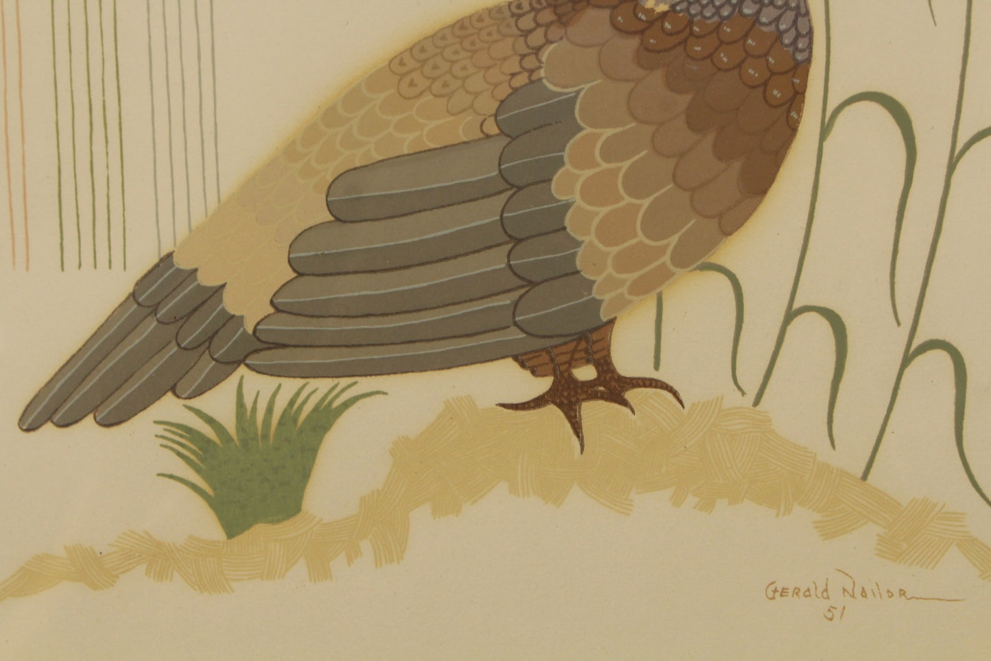 "Quail" 1951 Gerald Nailor Serigraph