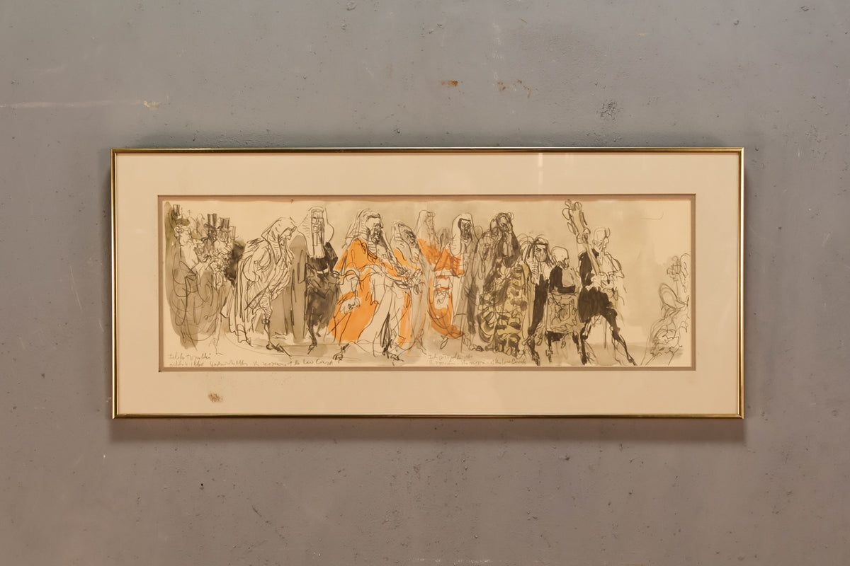 "The Procession" Feliks Topolski Lithograph - ONLINE ONLY
