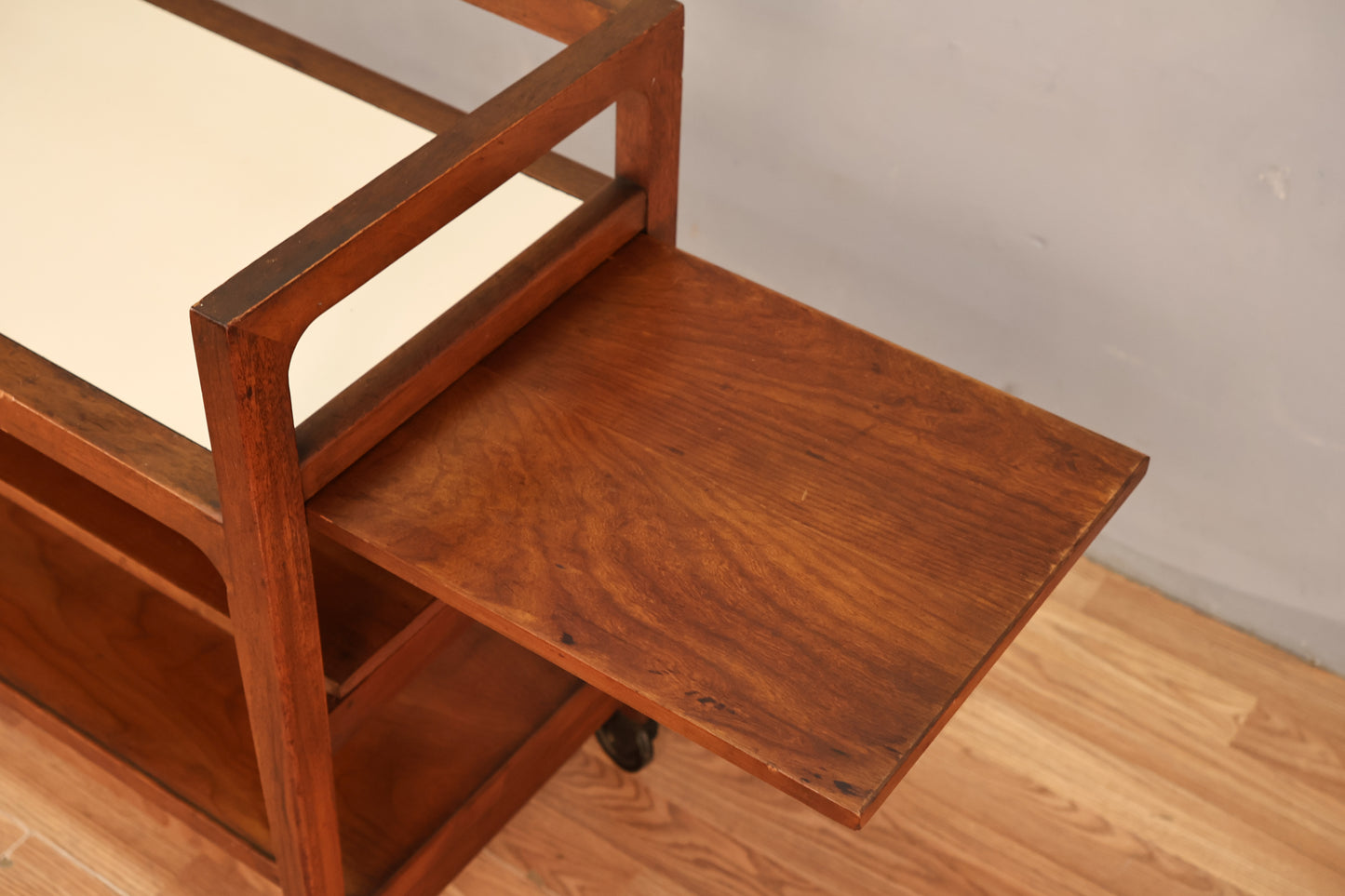 1950s Drexel Walnut Drop-Leaf Bar Cart