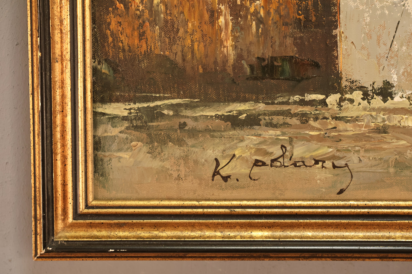 Mid Century "Vendredi Après La Pluie" Painting - ONLINE ONLY