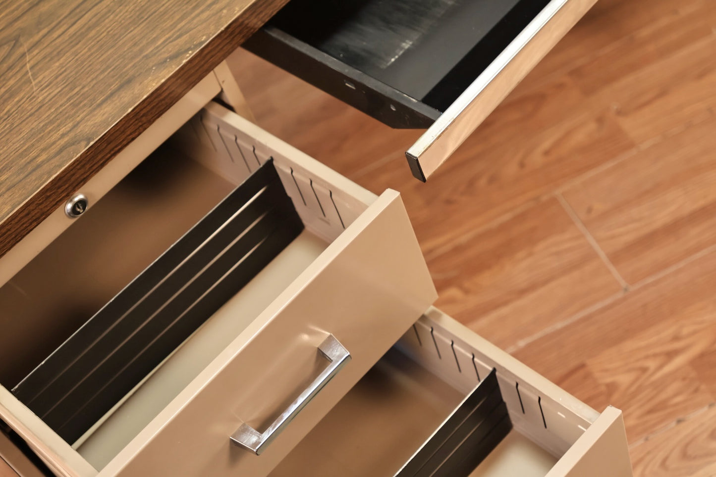 Industrial Metal & Laminate 6-Drawer Desk - ONLINE ONLY