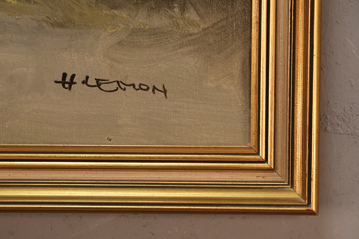 Mid Century "Jeudi Sous La Pluie" Painting - ONLINE ONLY