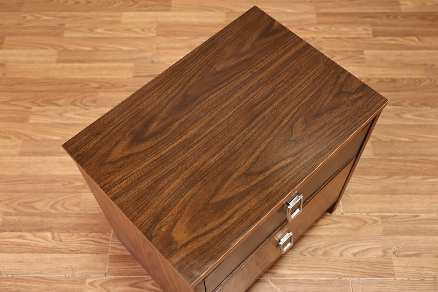Mid Century Laminate & Black Nightstand A