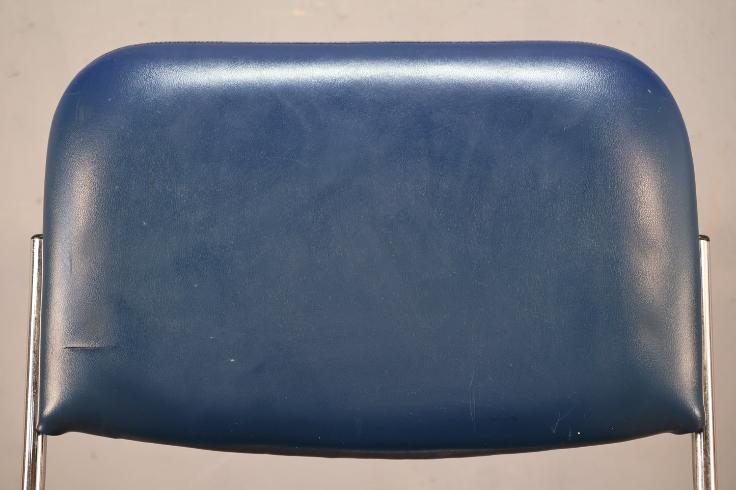 Blue Vinyl & Chrome Side Chair - ONLINE ONLY