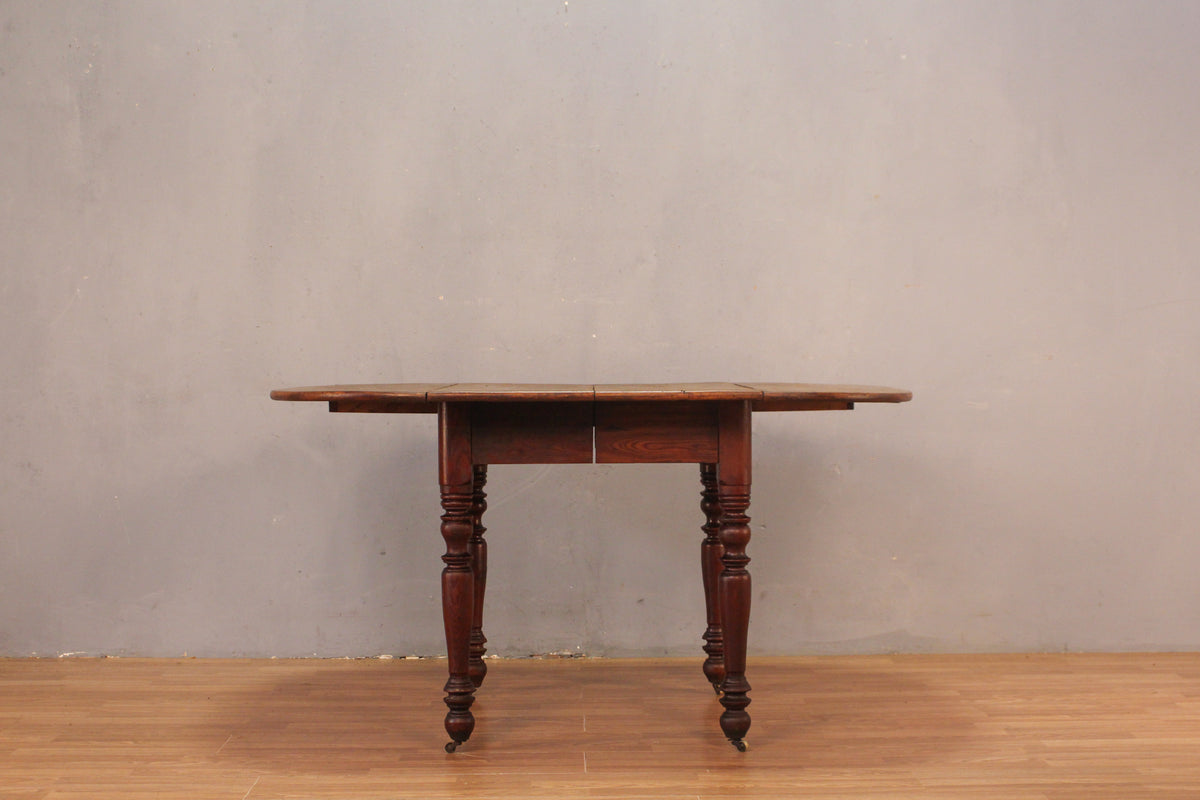 Antique Oak Drop-Leaf Dining Table - ONLINE ONLY