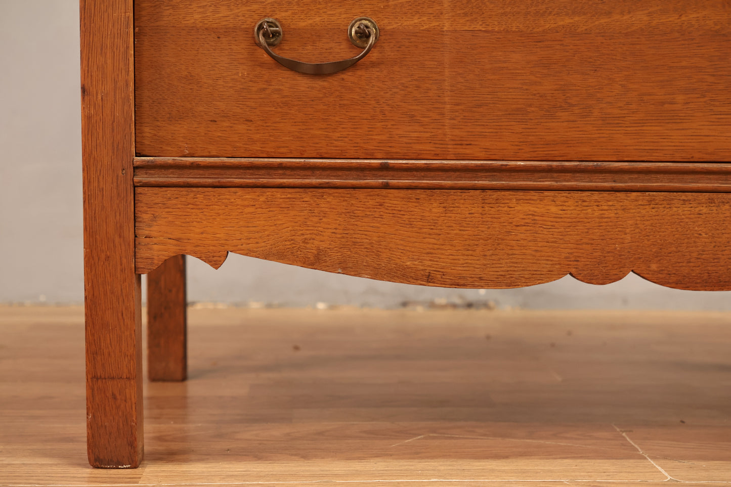 Antique Oak 5-Drawer Highboy Dresser