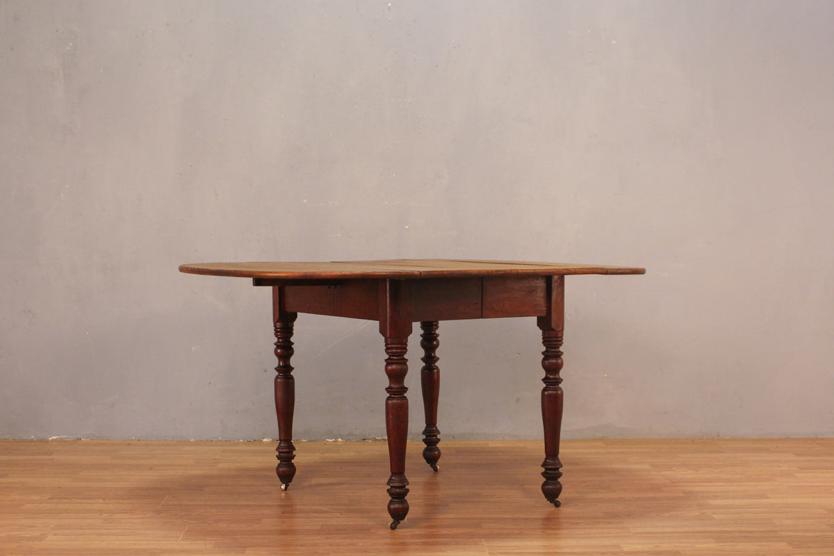 Antique Oak Drop-Leaf Dining Table - ONLINE ONLY