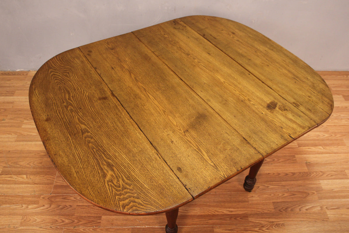 Antique Oak Drop-Leaf Dining Table - ONLINE ONLY