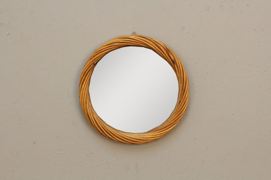 Petite Twisted Rattan Mirror