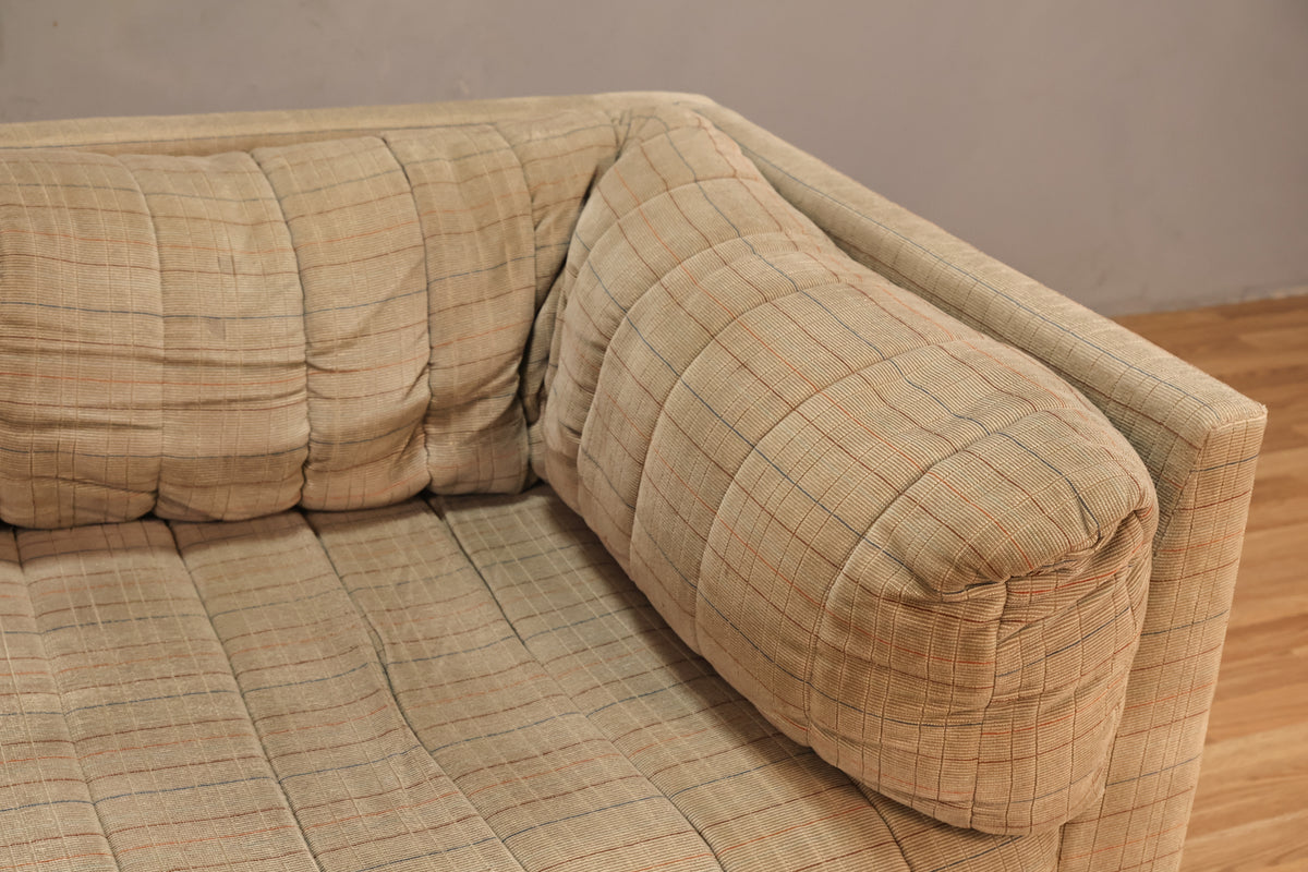 Neutral Grid Loveseat - ONLINE ONLY