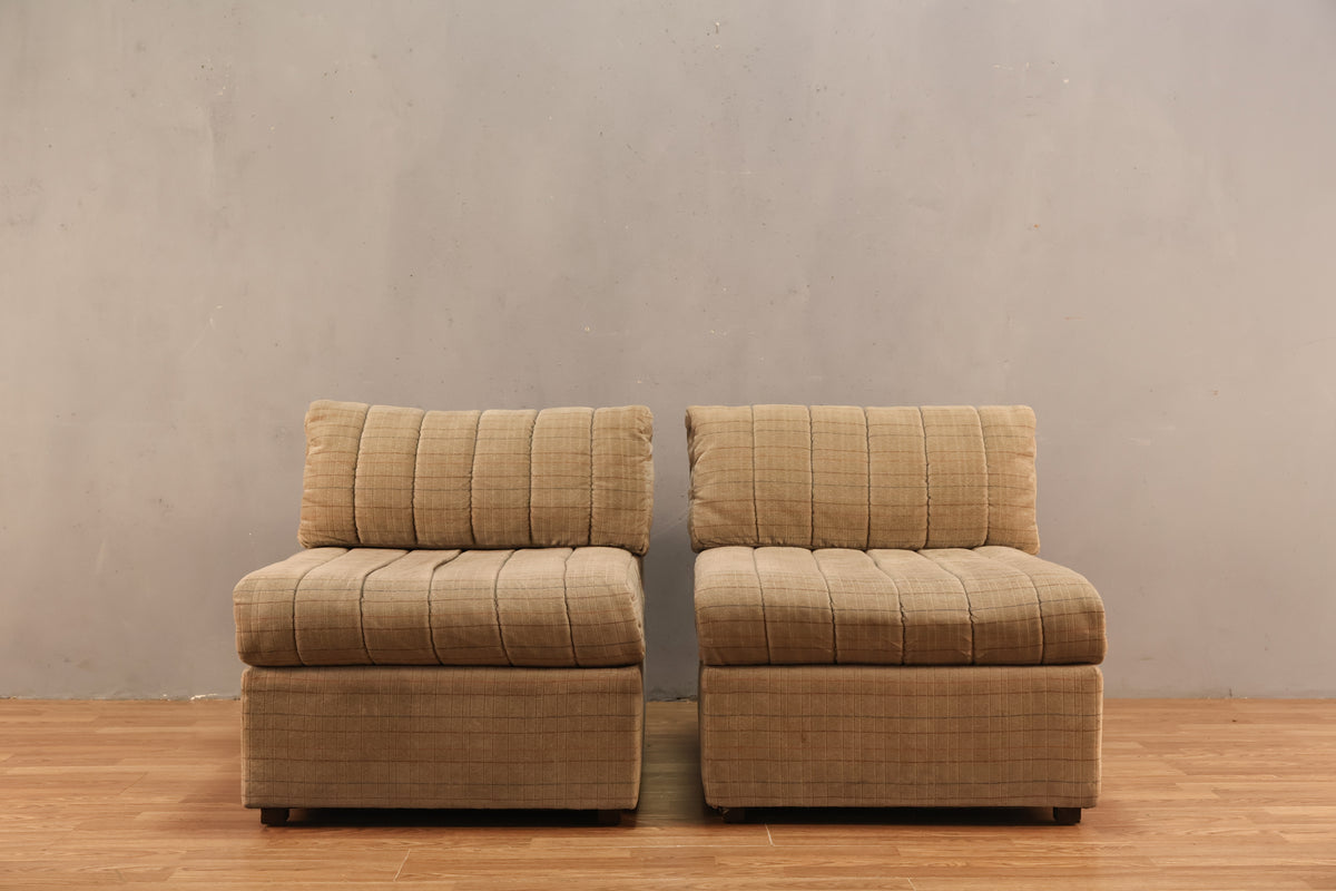 Neutral Grid Slipper Chair - ONLINE ONLY