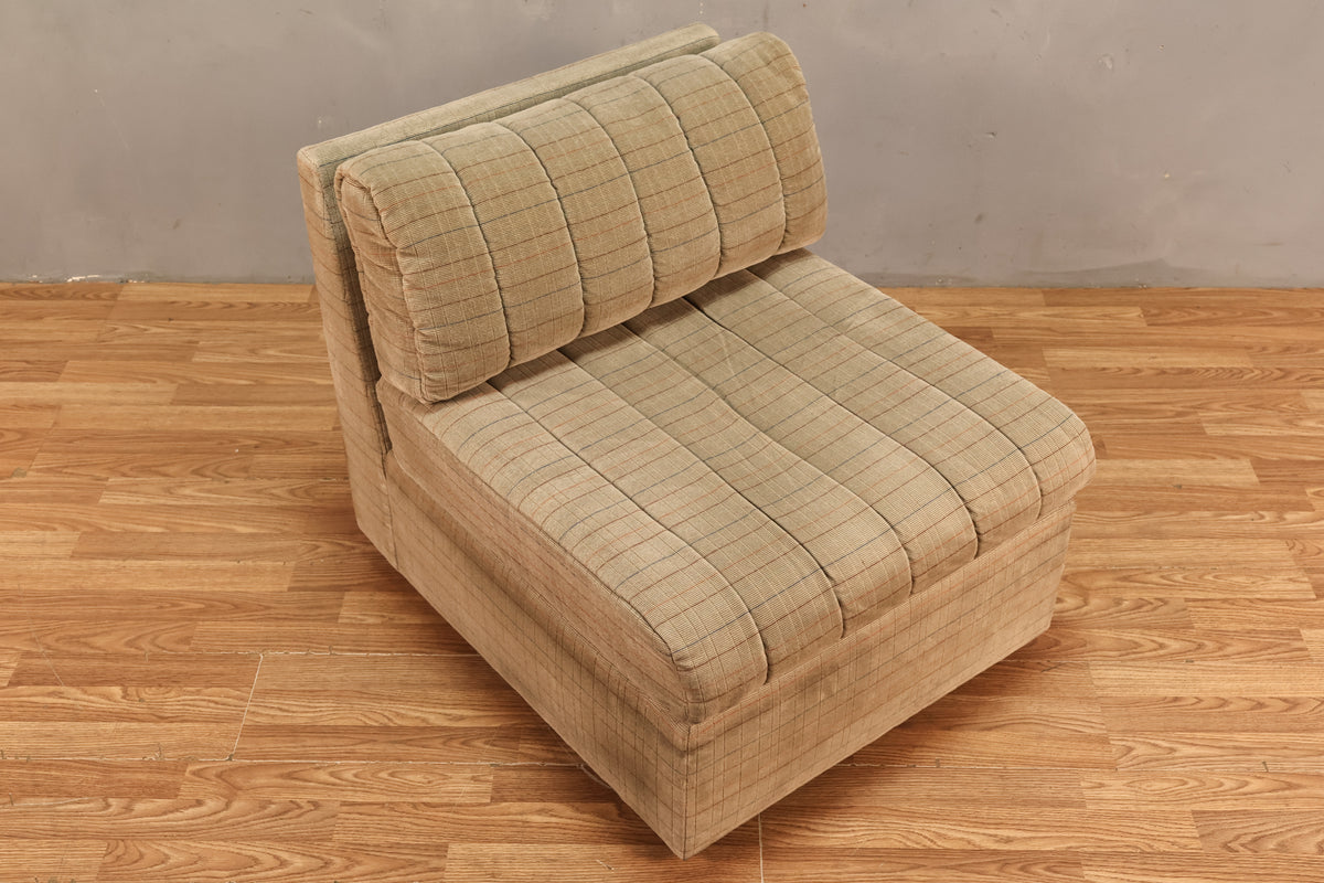 Neutral Grid Slipper Chair - ONLINE ONLY