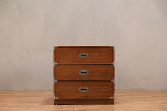 Campaign Oak 3-Drawer Commode
