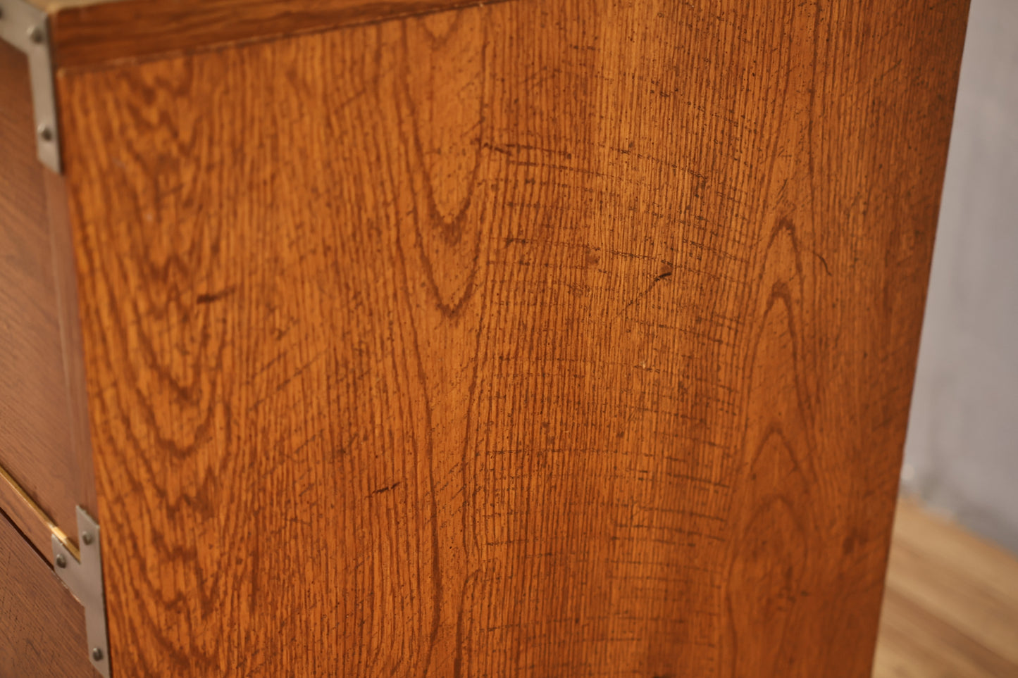 Campaign Oak 3-Drawer Commode