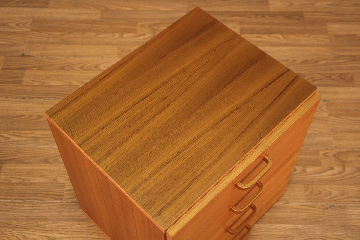 Compact Danish Teak 4-Drawer End Table