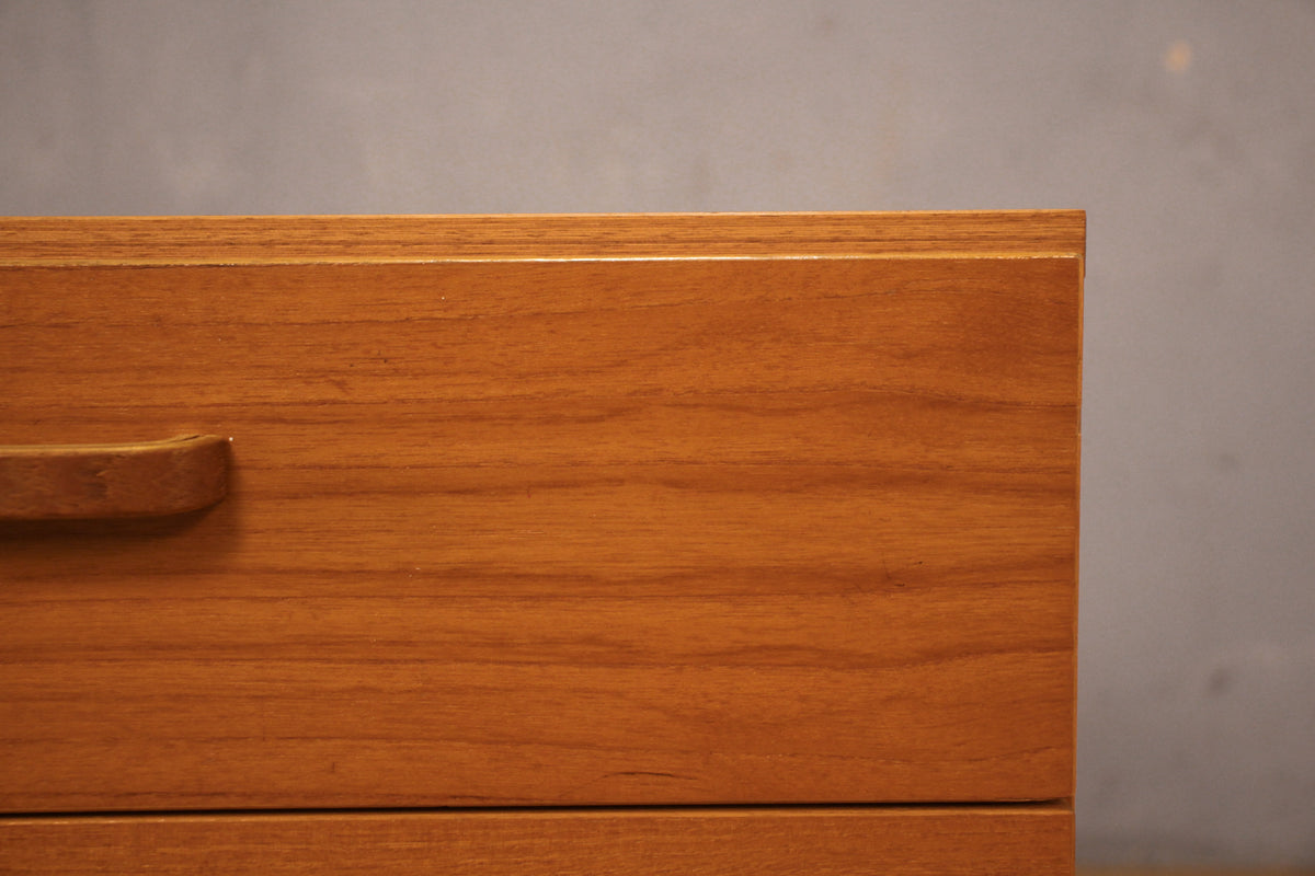 Compact Danish Teak 4-Drawer End Table