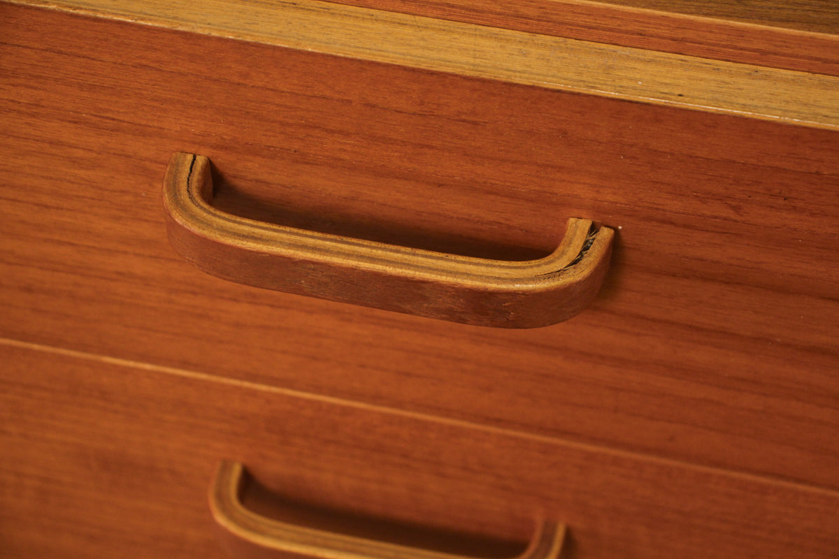 Compact Danish Teak 4-Drawer End Table